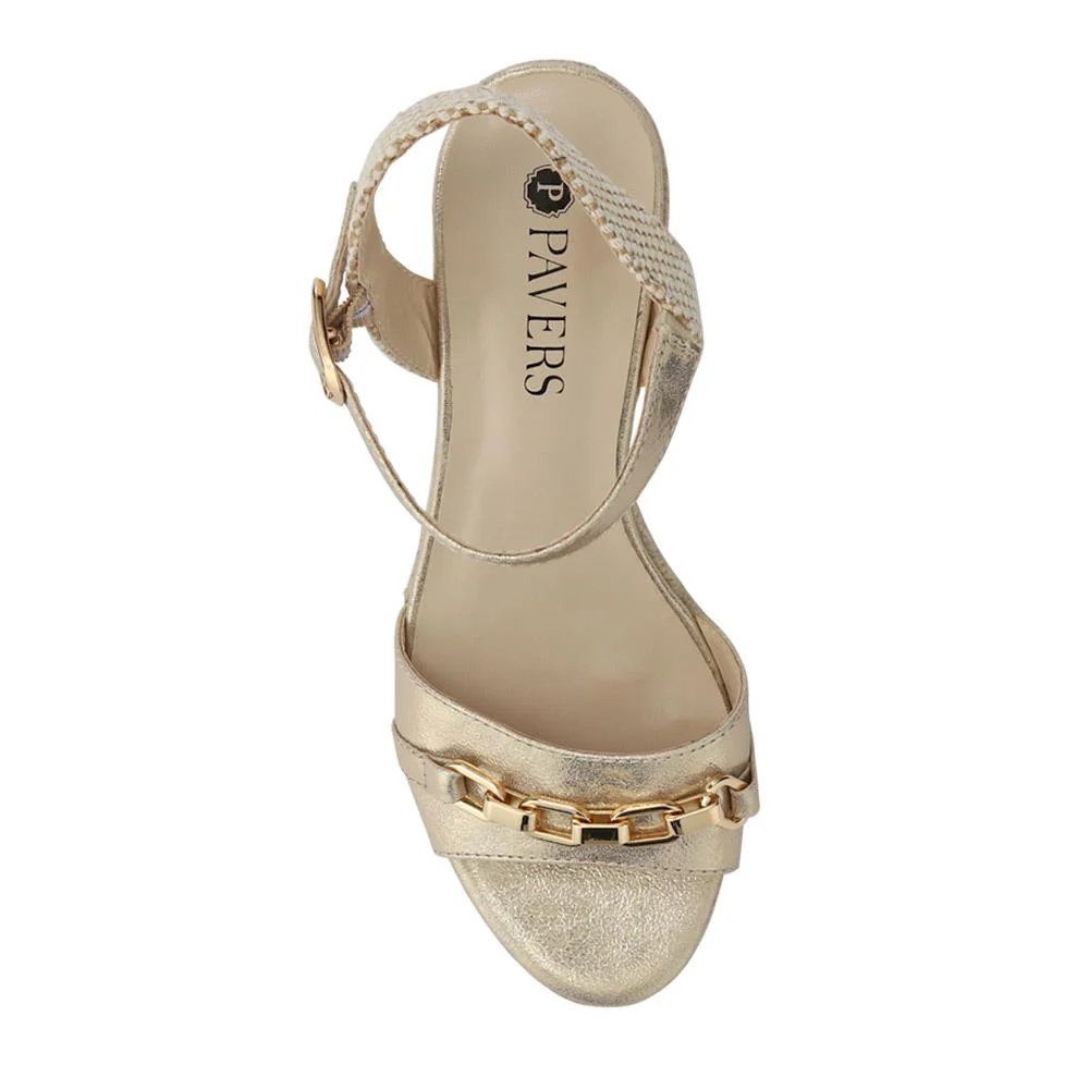 Buckled Wedge-Heel Espadrilles - WBINS41049 / 327 270 - Gold - Image 4