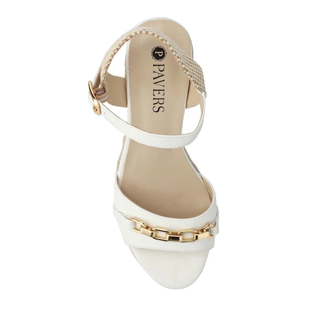 Buckled Wedge-Heel Espadrilles - WBINS41049 / 327 270 - White - Image 4