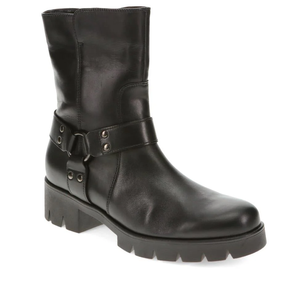 Buford Chunky Leather Ankle Boots  - GAB40508 / 325 882 - Black