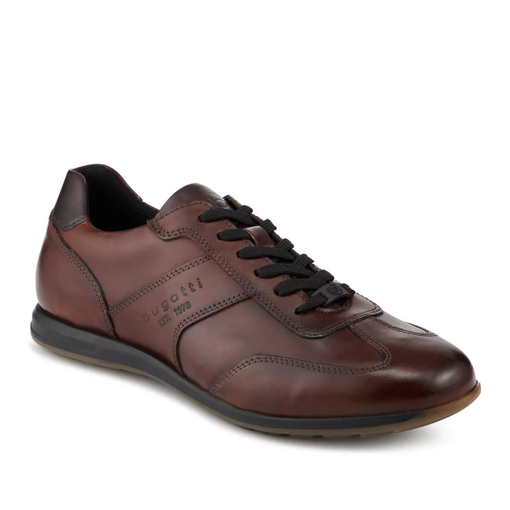 Bugatti All Leather Lace Up Trainers - BUG42512 / 328 322 - Cognac