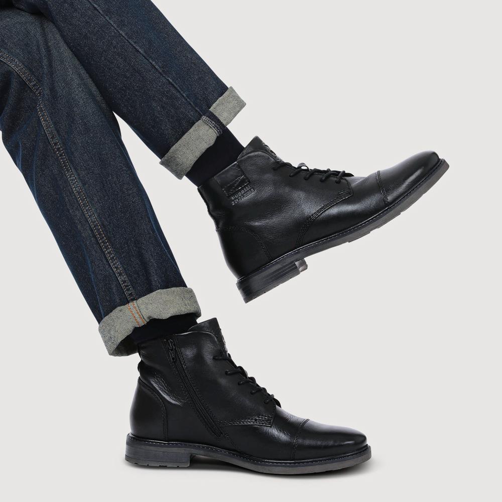 Bugatti Leather Lace-Up Boots - BUG42504 / 327 674 - Black - Image 5
