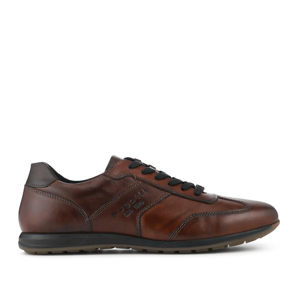 Bugatti Leather Lace Up Trainers - BUG42509 / 328 319 - Cognac - Image 3