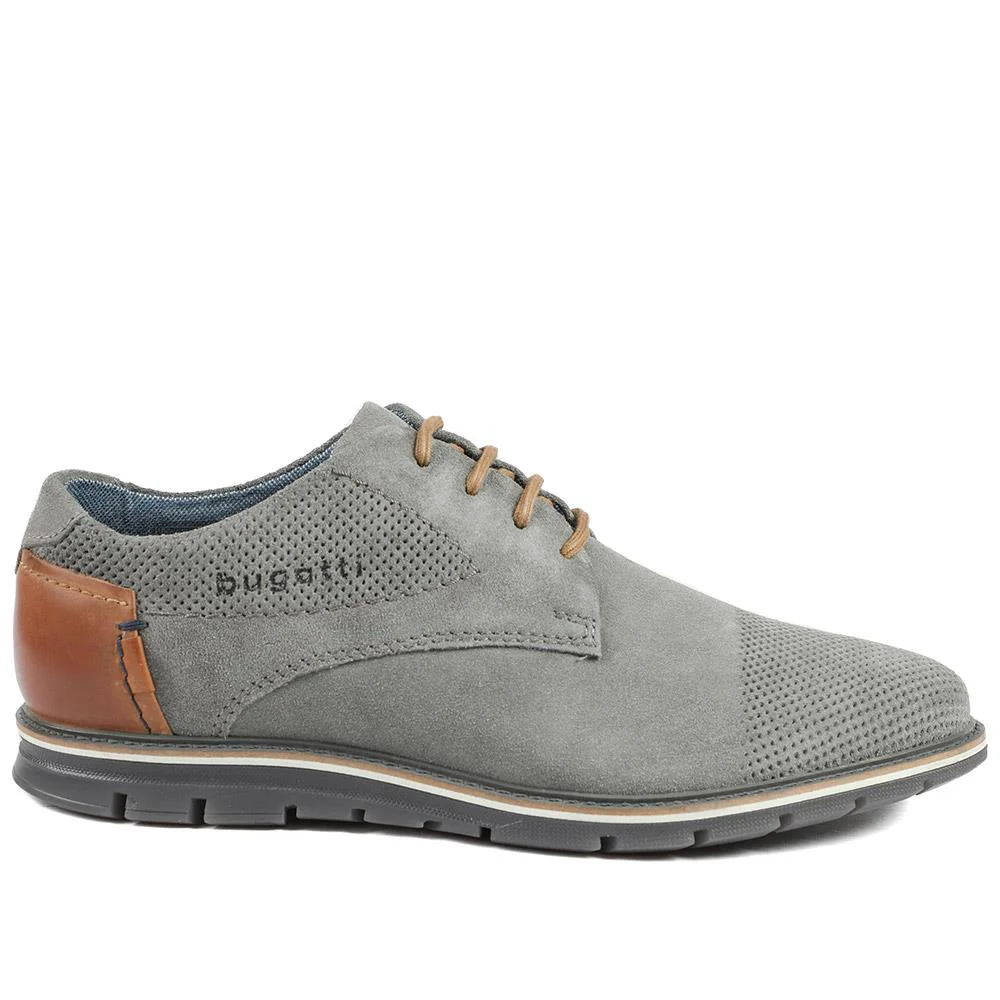Bugatti Leather Lace Up Shoes - BUG43513 / 329 256 - Grey - Image 3