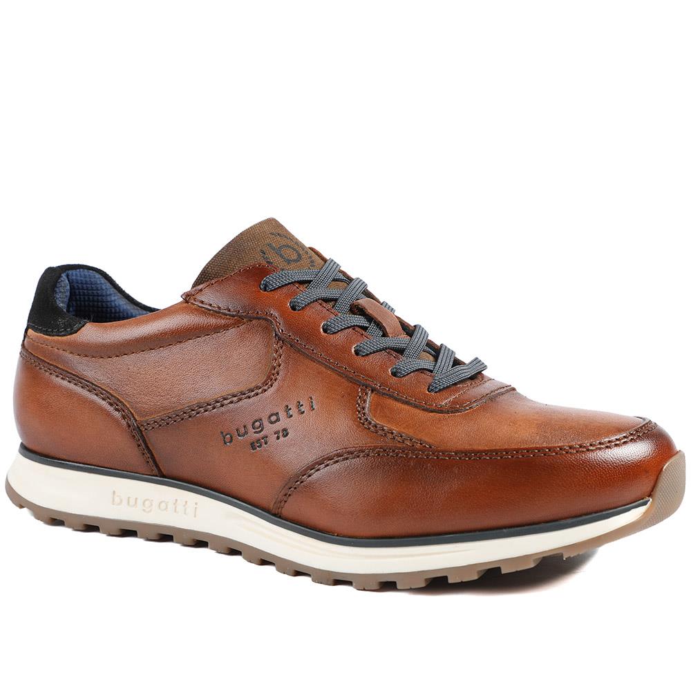 Bugatti Leather Lace Up Trainers - BUG43511 / 328 753 - Cognac