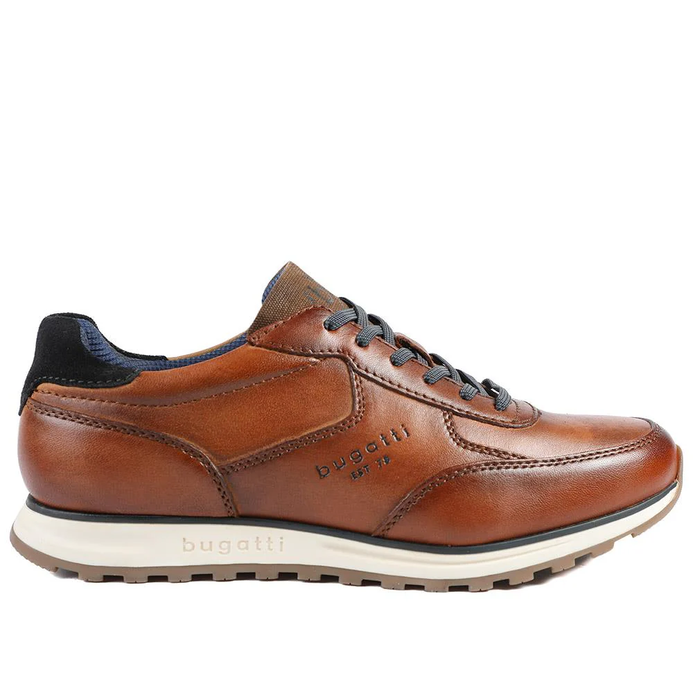 Bugatti Leather Lace Up Trainers - BUG43511 / 328 753 - Cognac - Image 3