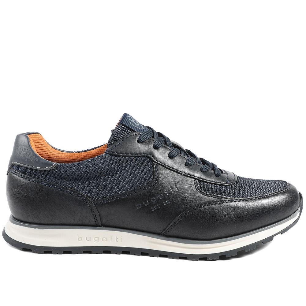 Bugatti Leather Lace Up Trainers - BUG43511 / 328 753 - Navy - Image 3