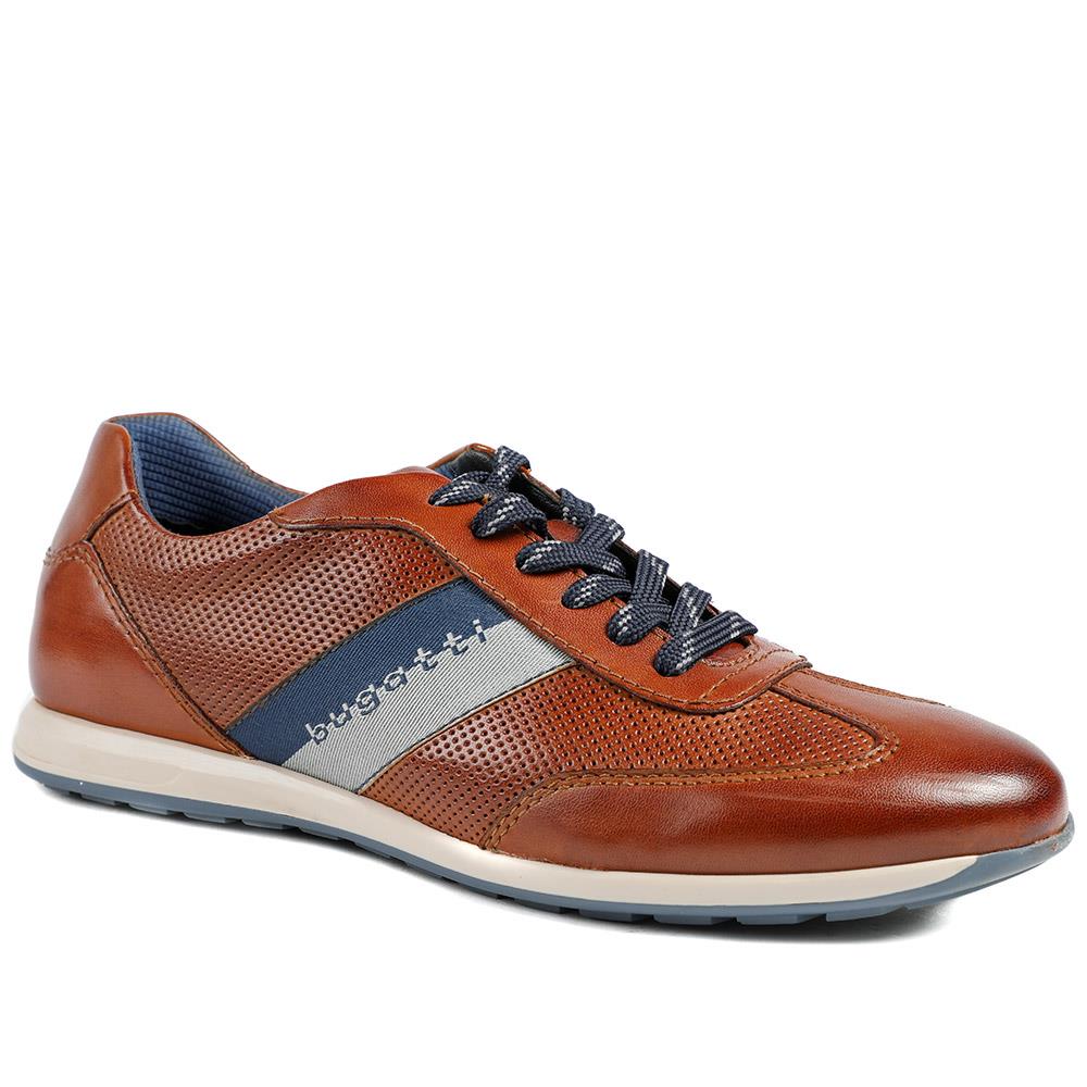 Bugatti Leather Lace Up Trainers - BUG43515 / 329 257 - Cognac