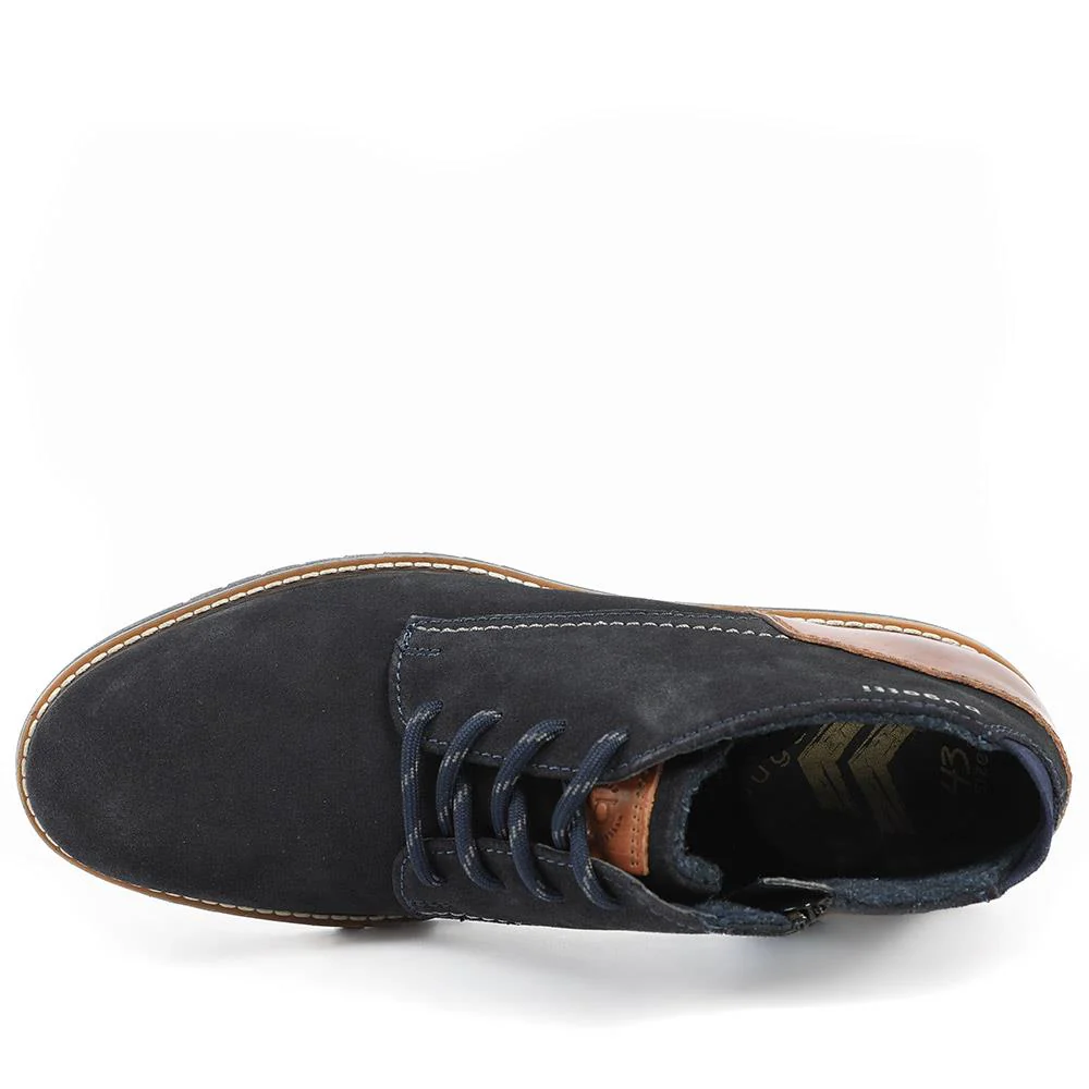 Bugatti Premium Leather Chukka Boots - BUG42508 / 328 318 - Navy Suede - Image 4