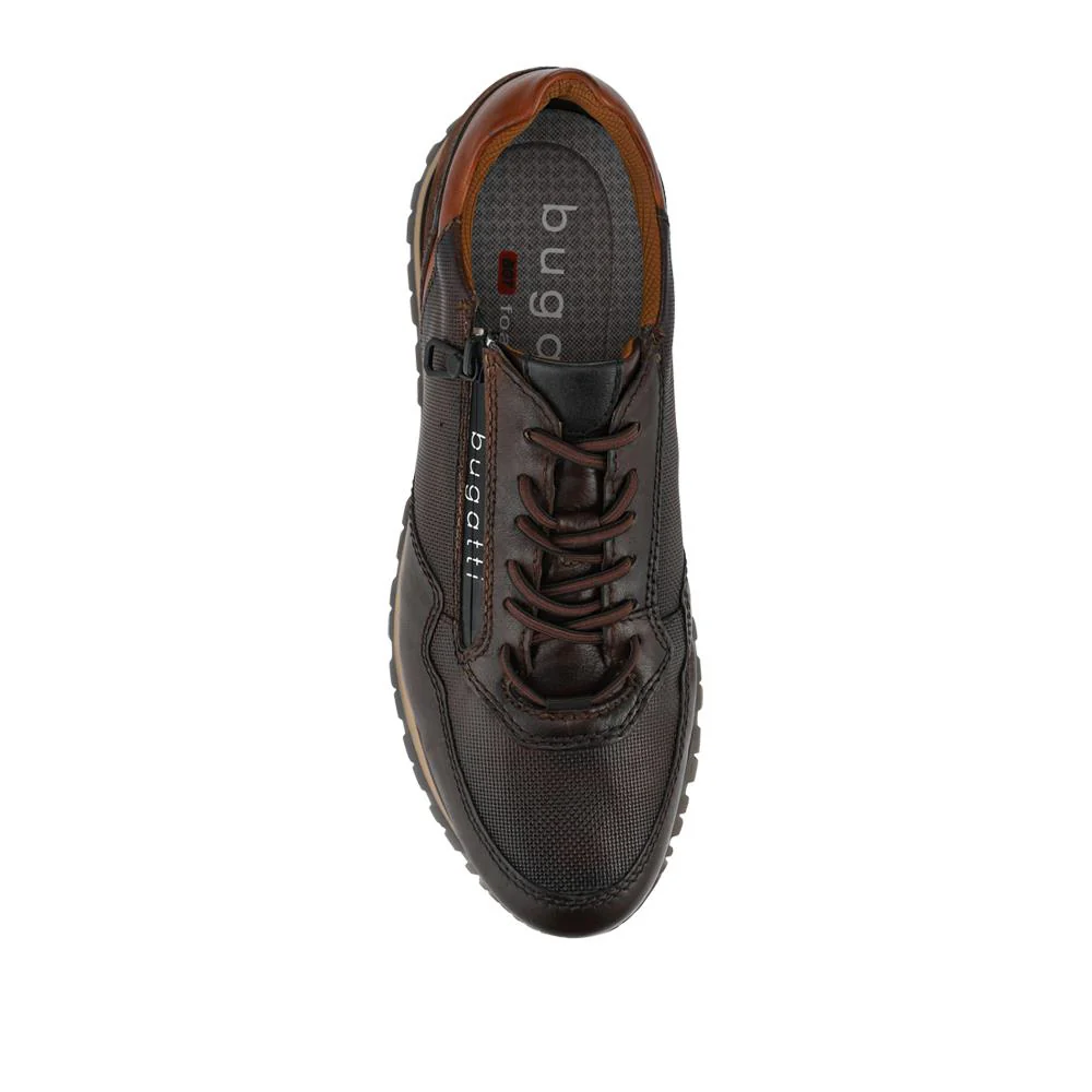 Bugatti Zip Fasten Leather Trainers - BUG42510 / 328 320 - Brown - Image 4