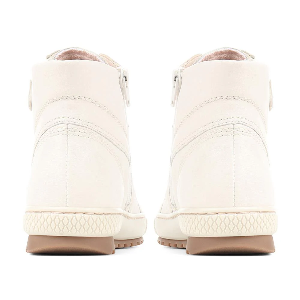 Bulner High Top Leather Trainers - GAB34515 / 320 630 - Cream - Image 3
