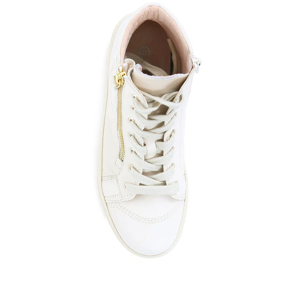 Bulner High Top Leather Trainers - GAB34515 / 320 630 - Cream - Image 4