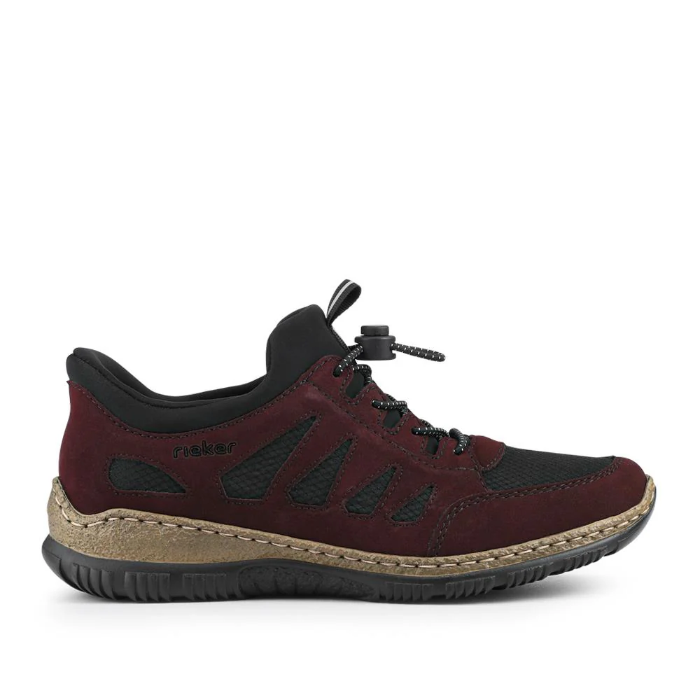 Bungee Lace Slip On Trainers - RKR42512 / 327 798 - Burgundy - Image 2
