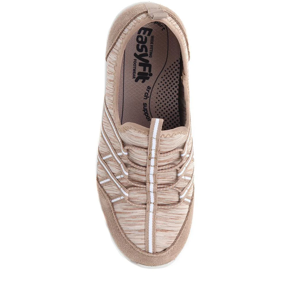 Extra-Wide Bungee Lace Trainers - BIYANKA / 325 098 - Taupe Multi - Image 5