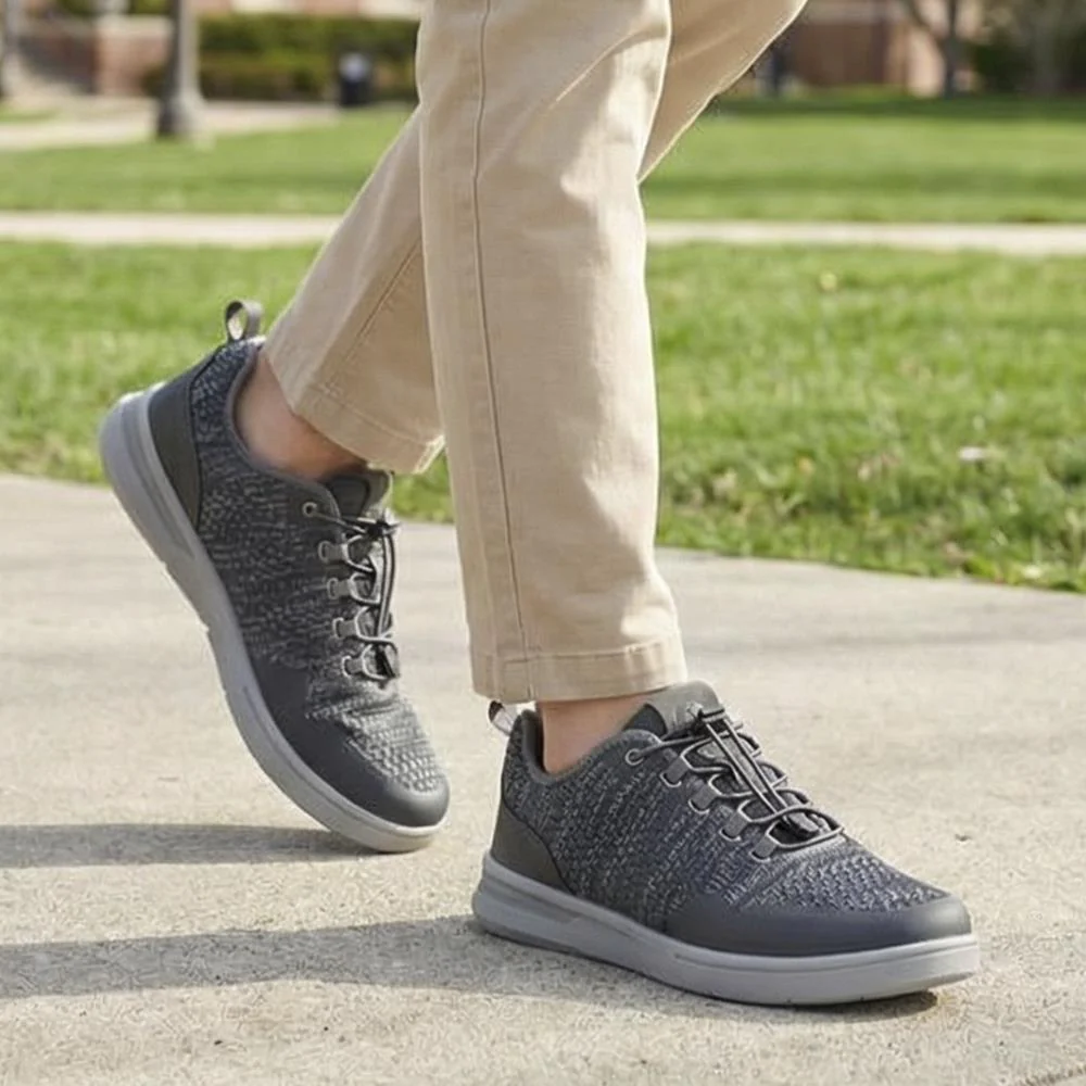 Bungee-Laced Memory Foam Shoes - BOJIE41027 / 327 404 - Grey - Image 2