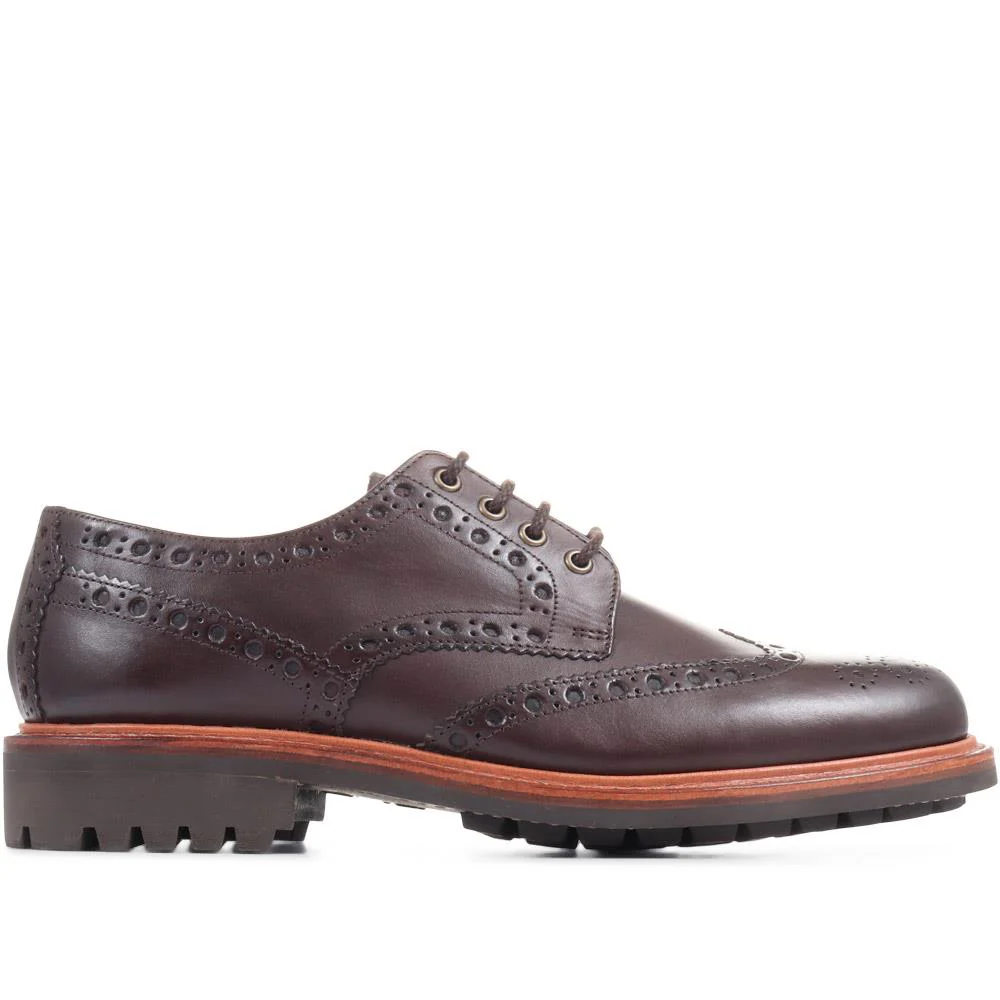 Bushwick Goodyear Welted Leather Brogues - BUSHWICK / 319 886 - Dark Brown - Image 4