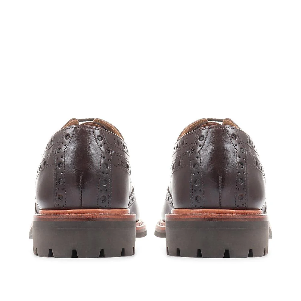 Bushwick Goodyear Welted Leather Brogues - BUSHWICK / 319 886 - Dark Brown - Image 5