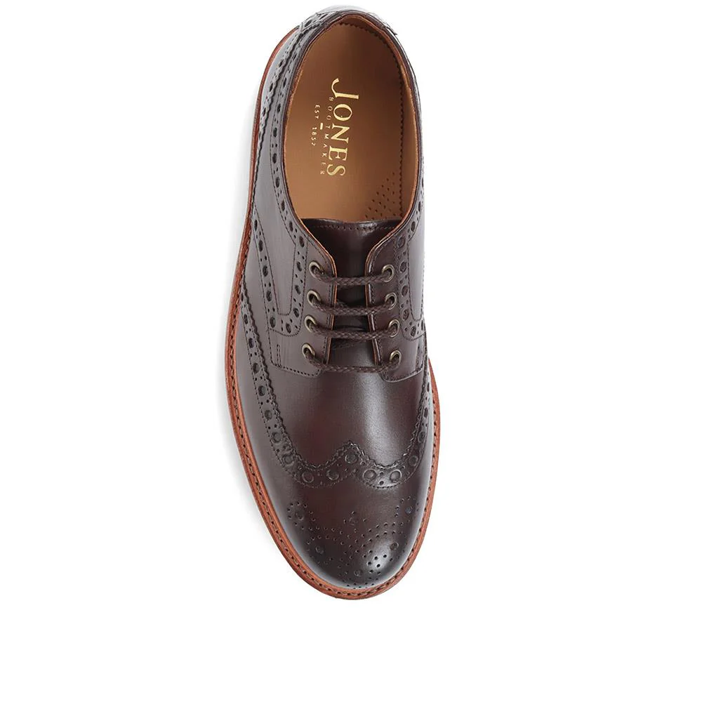 Bushwick Goodyear Welted Leather Brogues - BUSHWICK / 319 886 - Dark Brown - Image 8