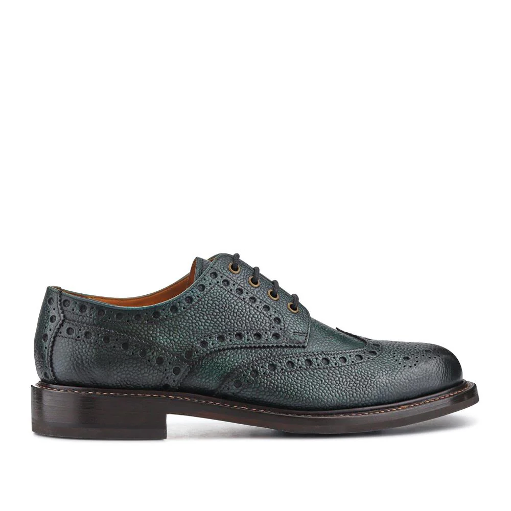 Bushwick1 Goodyear Welted Leather Brogues - BUSHWICK1 / null - Green Grain - Image 2