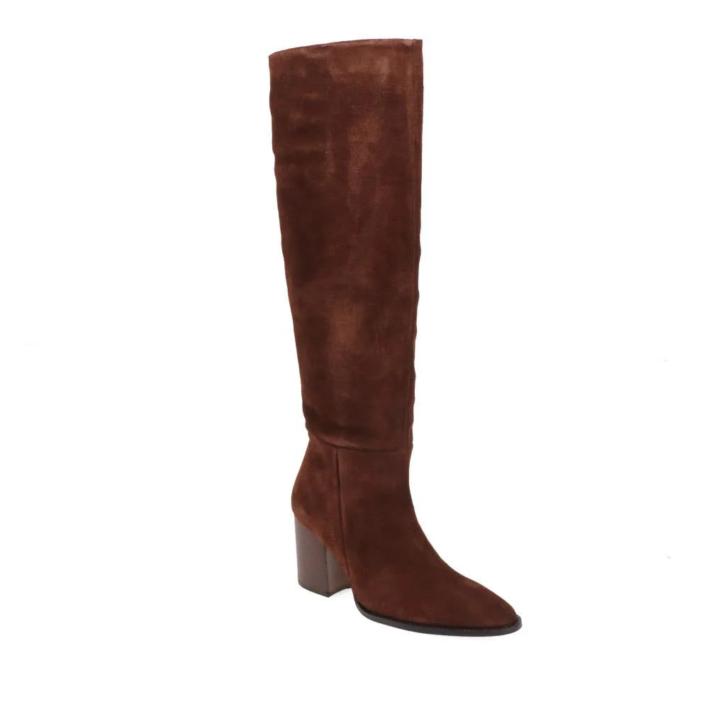 Caliana Suede Long Boots - CALIANA / 325 657 - Dark Brown
