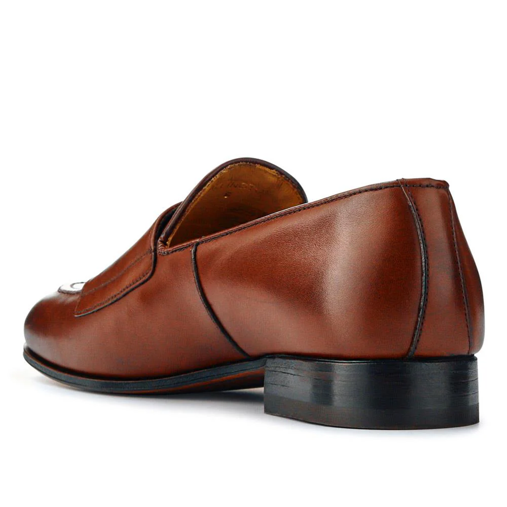 Callington Smart Leather Buckle Shoes - CALLINGTON / 327 355 - Cognac - Image 3