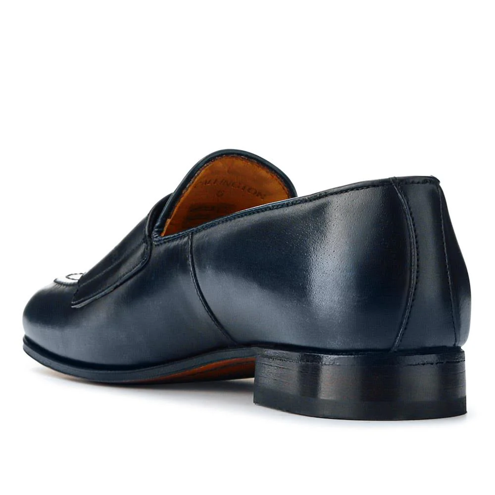 Callington Smart Leather Buckle Shoes - CALLINGTON / 327 355 - Navy - Image 3