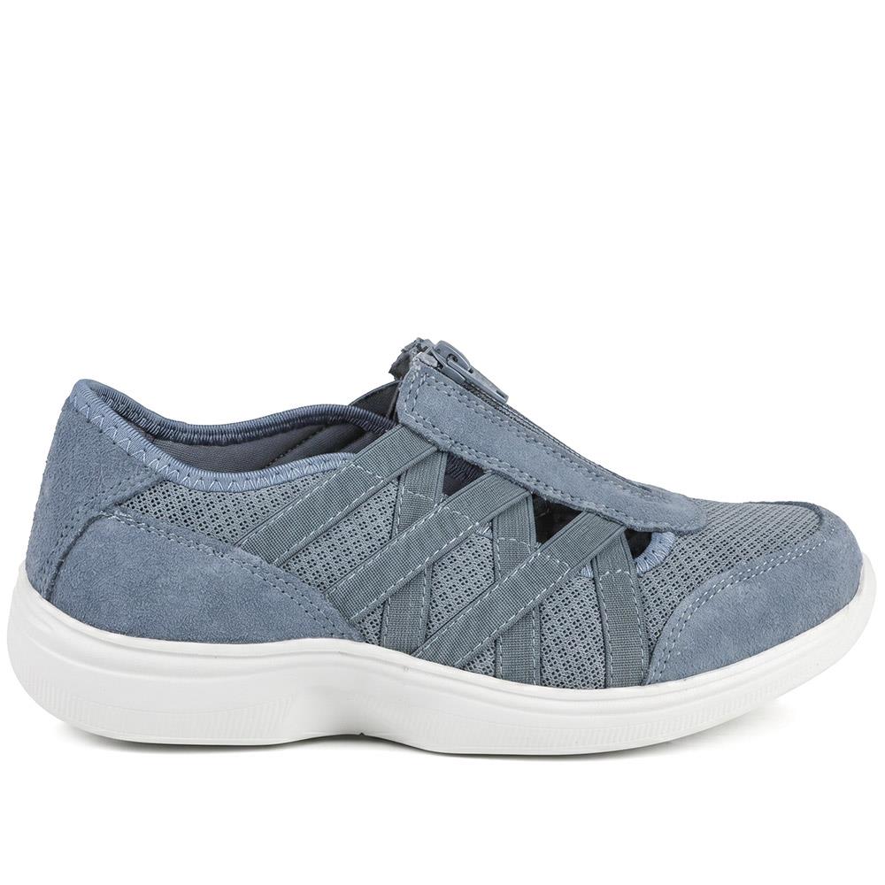 Callista EasyFit Extra Wide Zipped Upper Trainers - CALLISTA / 329 275 - Denim - Image 2