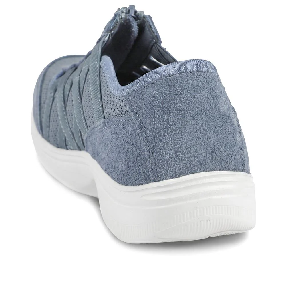 Callista EasyFit Extra Wide Zipped Upper Trainers - CALLISTA / 329 275 - Denim - Image 3