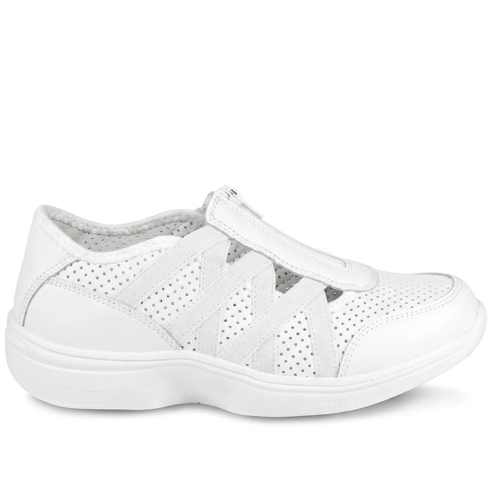 Callista EasyFit Extra Wide Zipped Upper Trainers - CALLISTA / 329 275 - White - Image 2