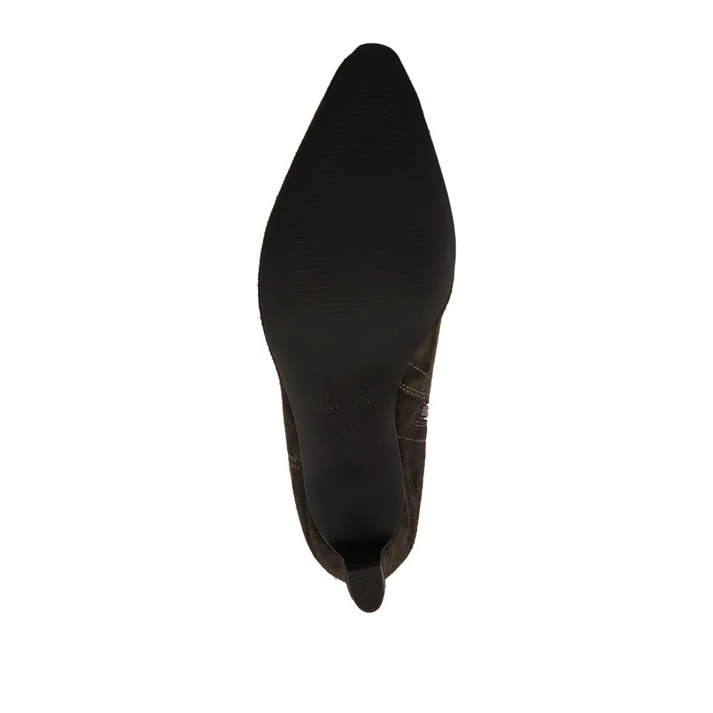 Candra Leather Stiletto Heel Long Boots - CANDRA / 327 893 - Chocolate Suede - Image 5