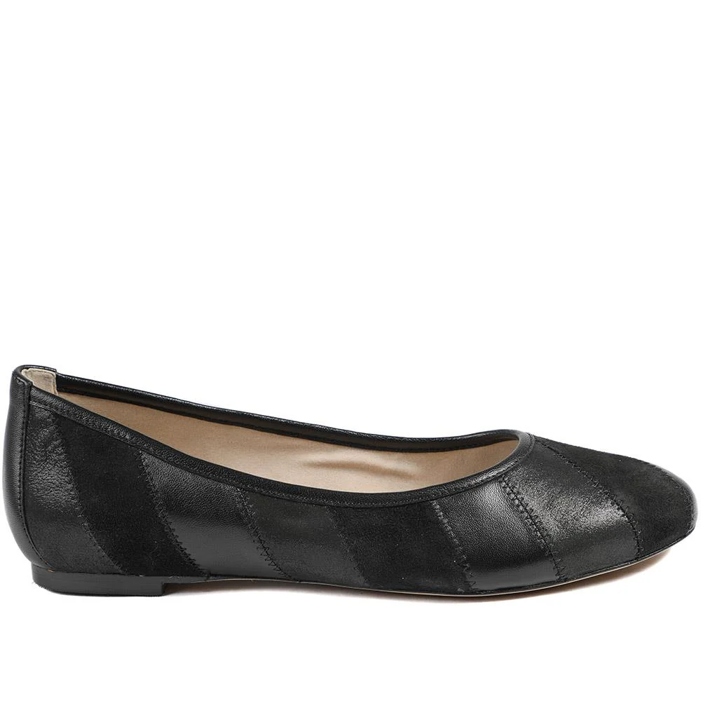 Caprice Leather Ballet Flats - CAPRI43501 / 328 755 - Black - Image 3