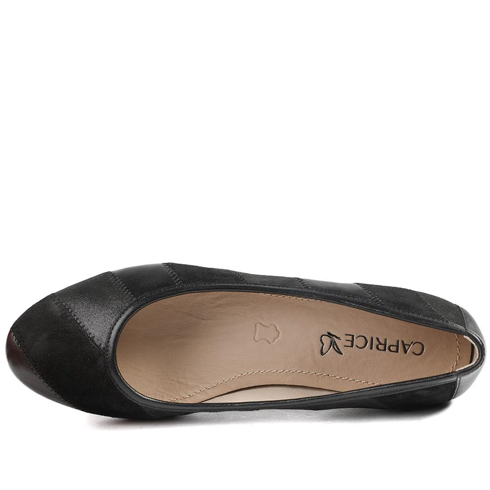Caprice Leather Ballet Flats - CAPRI43501 / 328 755 - Black - Image 5