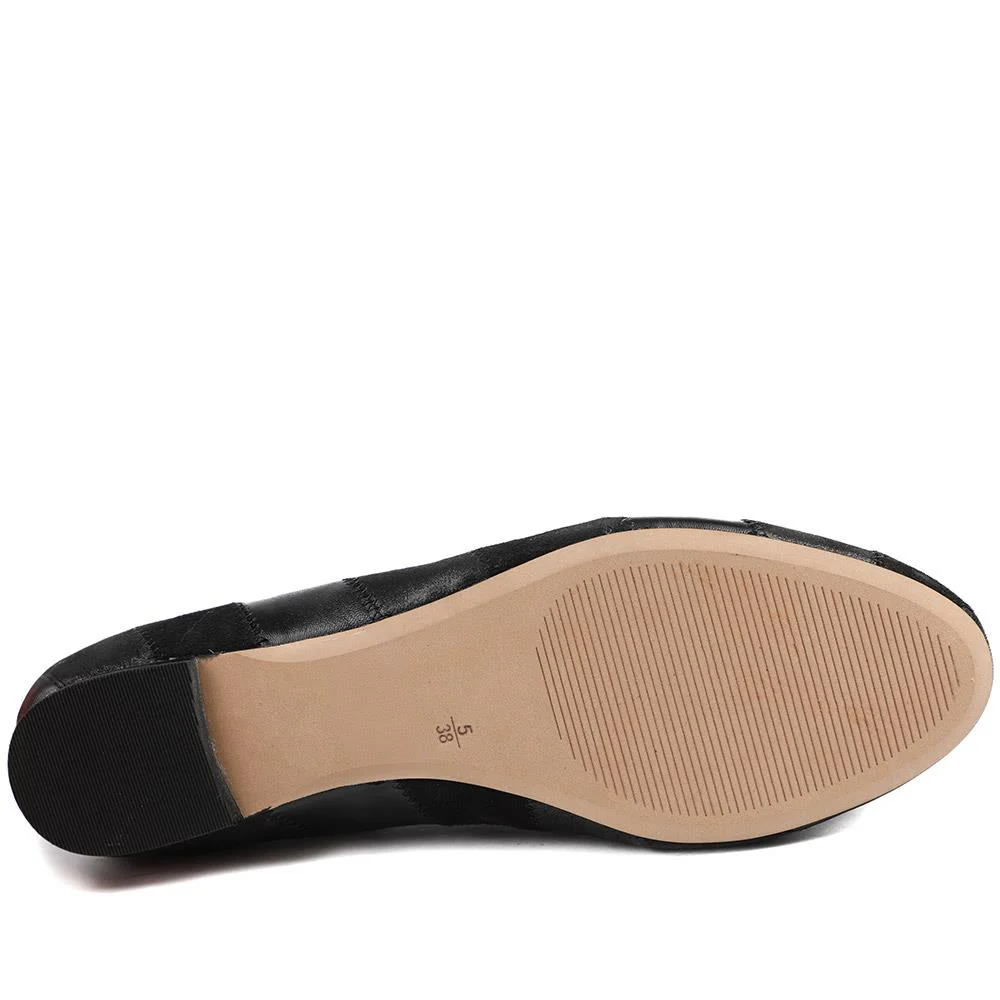 Caprice Leather Ballet Flats - CAPRI43501 / 328 755 - Black - Image 6