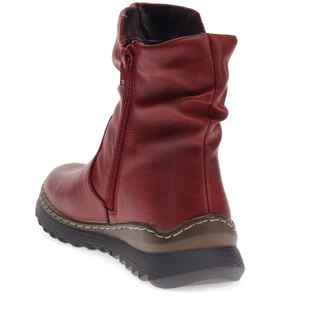 Casual Ankle Boots - PINYI38001 / 324 232 - Burgundy - Image 3