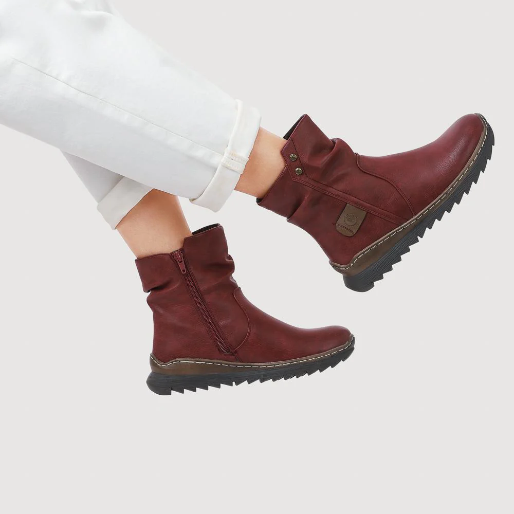 Casual Ankle Boots - PINYI38001 / 324 232 - Burgundy - Image 5