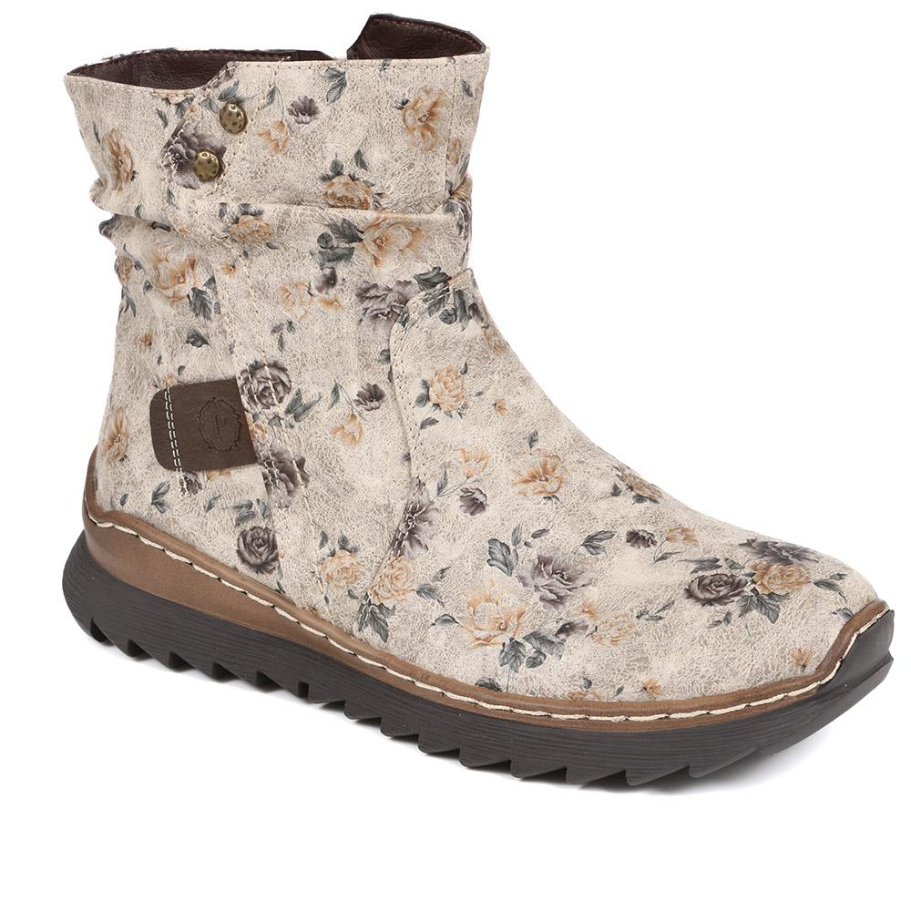 Casual Ankle Boots - PINYI38001 / 324 232 - Grey Floral