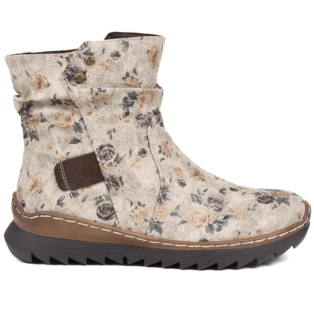 Casual Ankle Boots - PINYI38001 / 324 232 - Grey Floral - Image 2