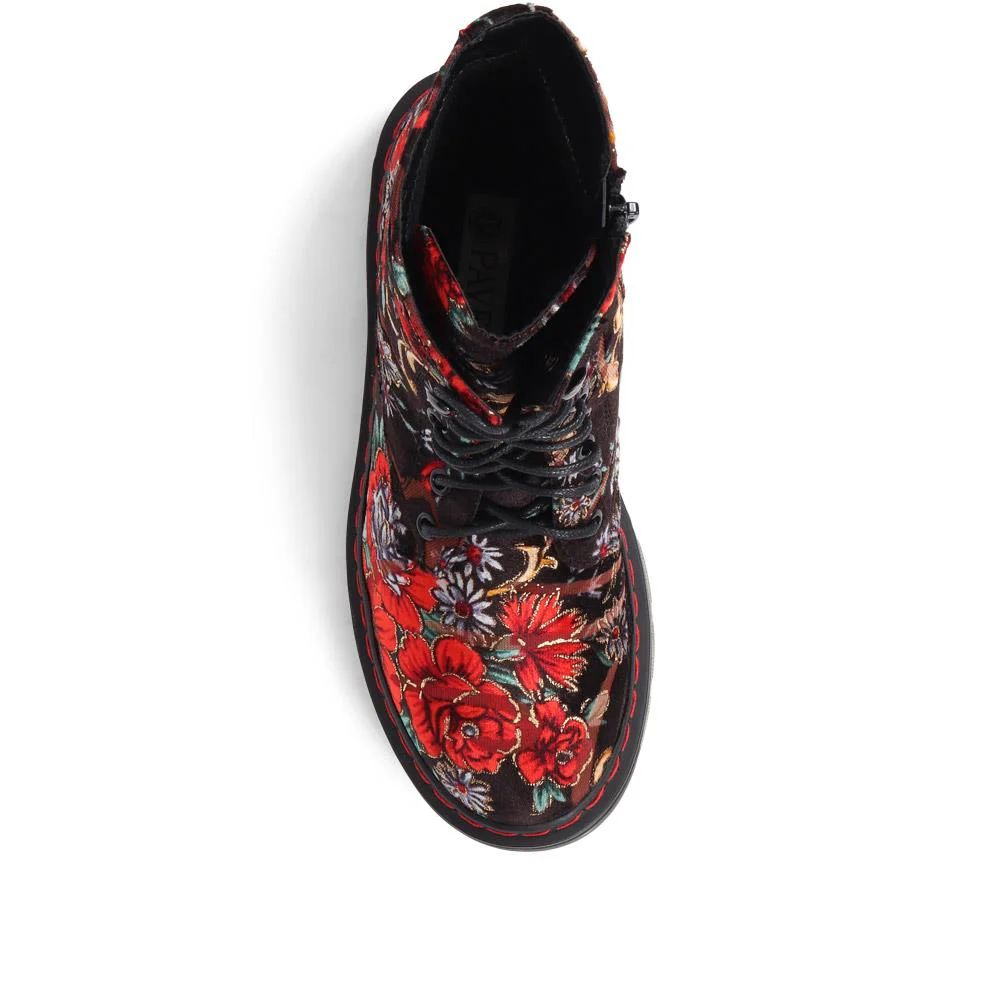 Casual Ankle Boots - WBINS38035 / 324 118 - Floral - Image 5