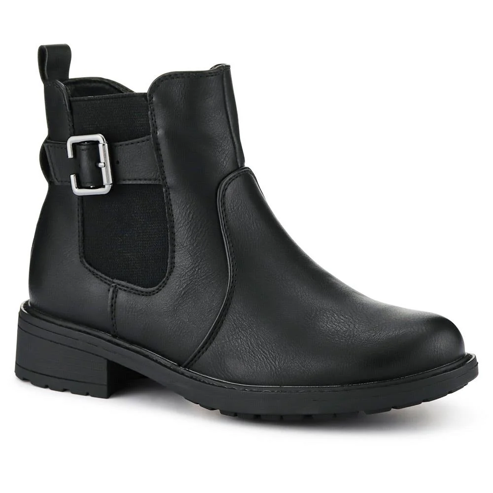 Casual Block-Heeled Chelsea Boots - WBINS40155 / 326 298 - Black