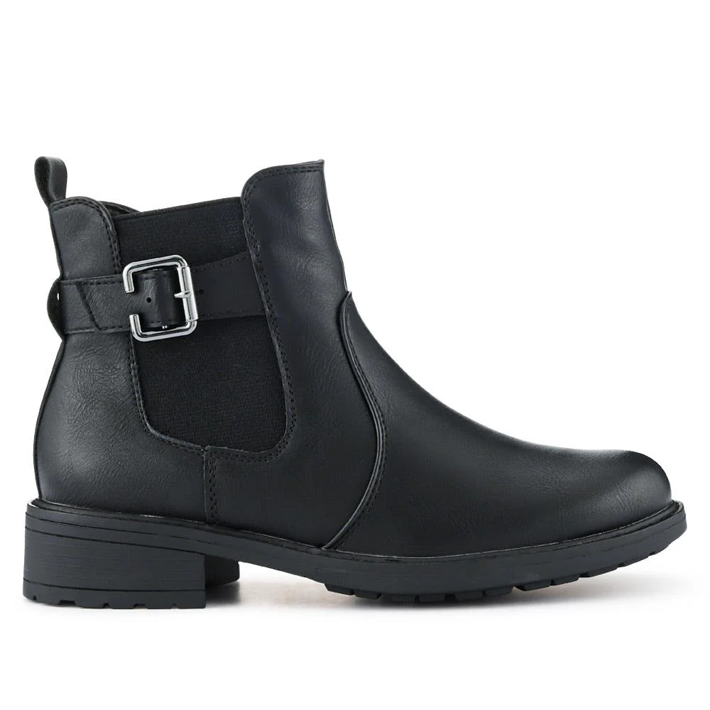 Casual Block-Heeled Chelsea Boots - WBINS40155 / 326 298 - Black - Image 2