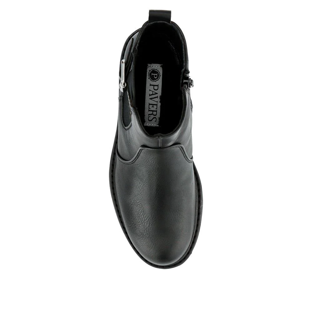 Casual Block-Heeled Chelsea Boots - WBINS40155 / 326 298 - Black - Image 4
