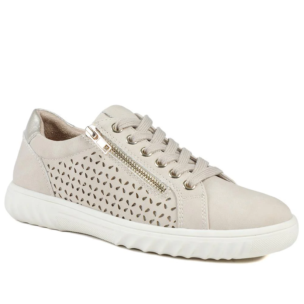 Casual Breathable Zip Trainers - WBINS43091 / 329 174