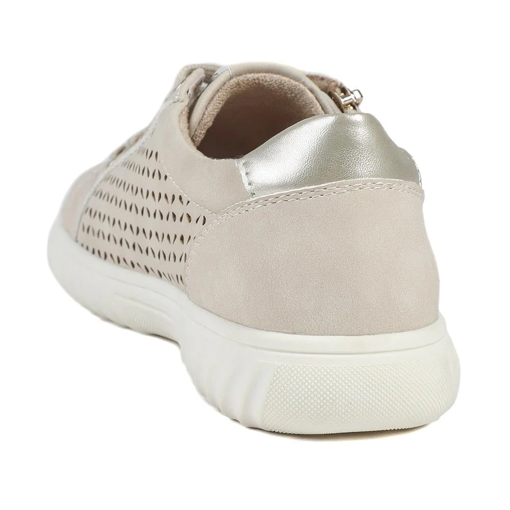 Casual Breathable Zip Trainers - WBINS43091 / 329 174 - Beige - Image 4