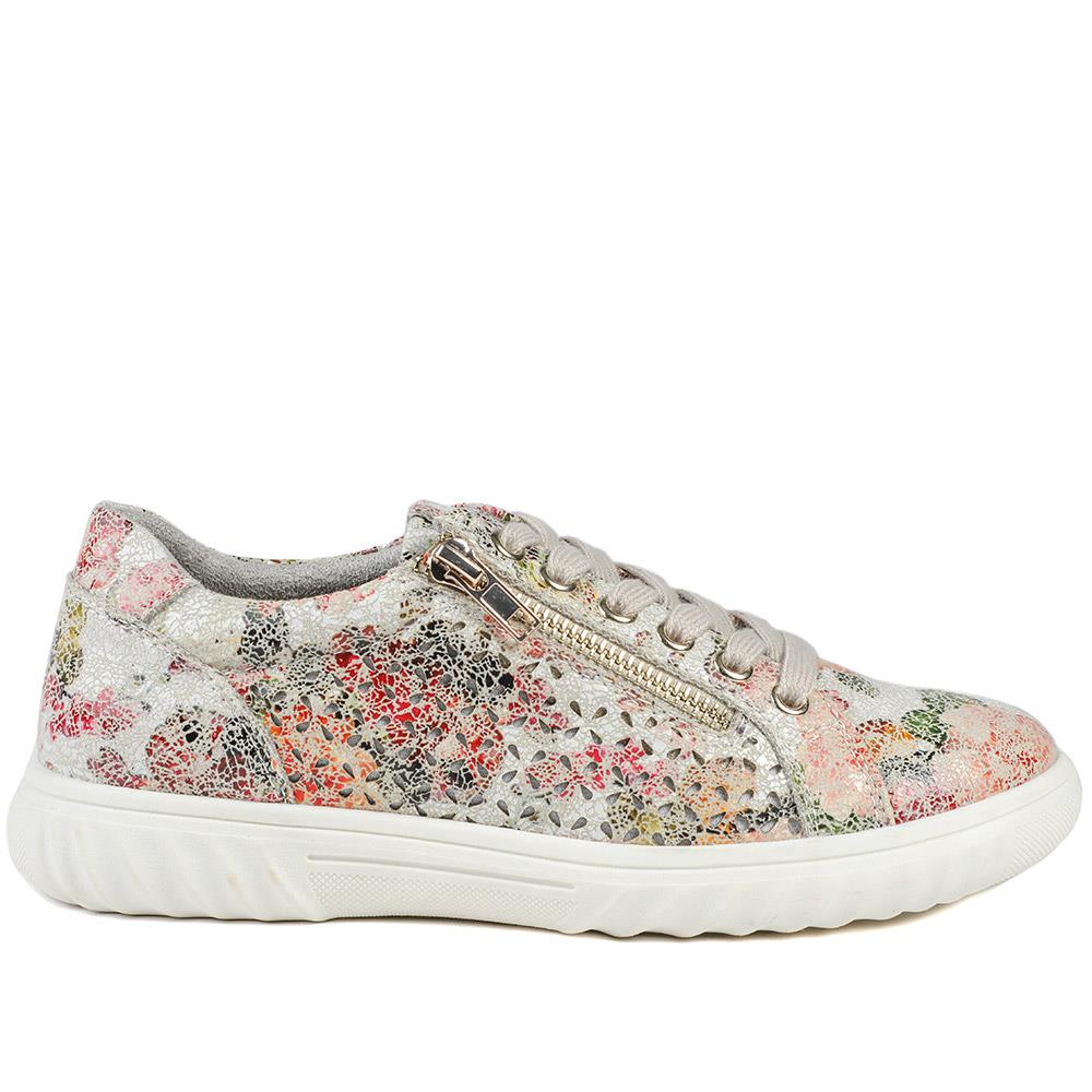 Casual Breathable Zip Trainers - WBINS43091 / 329 174 - Floral - Image 3