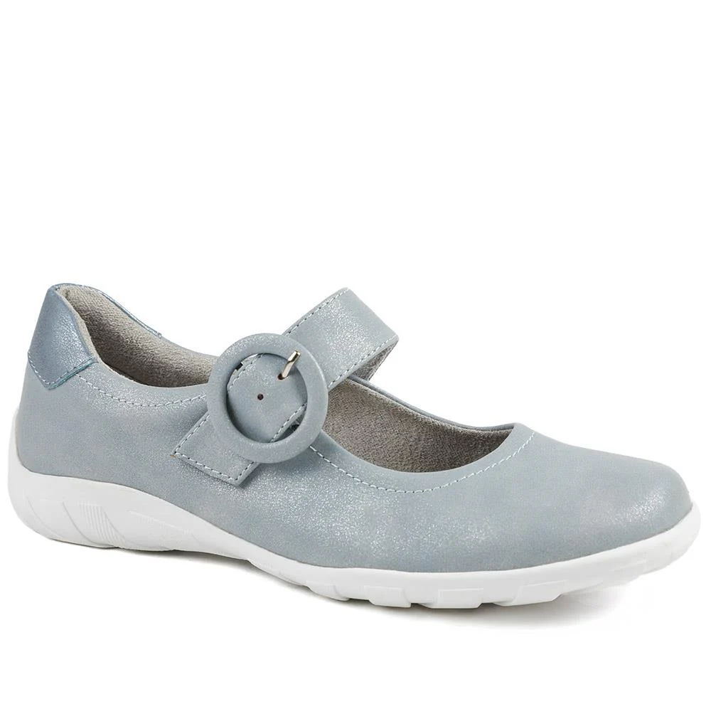 Casual Buckle Fasten Mary Janes - WBINS43015 / 328 824 - Light Blue