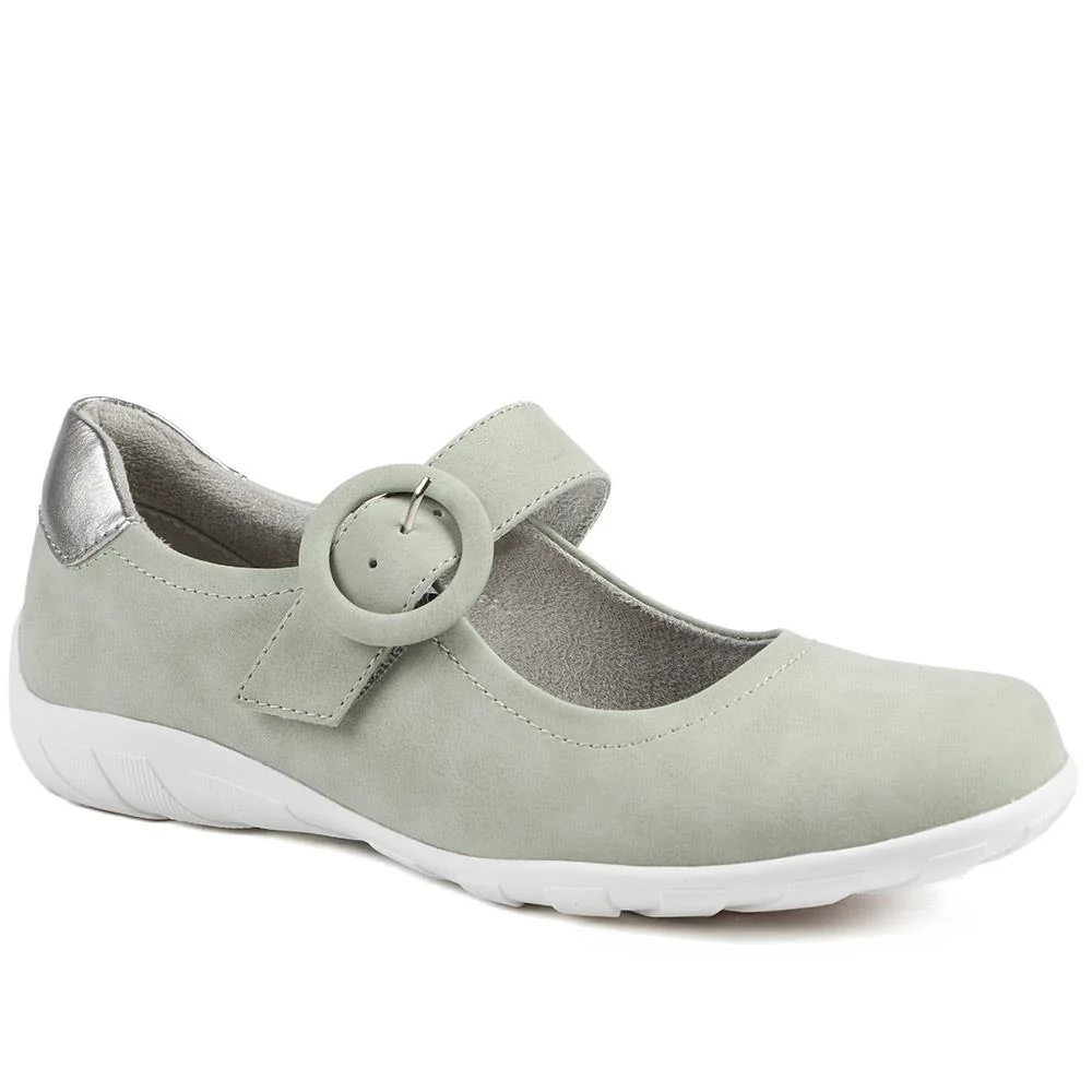 Casual Buckle Fasten Mary Janes - WBINS43015 / 328 824 - Sage