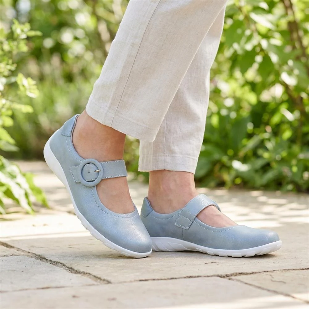 Casual Buckle Fasten Mary Janes - WBINS43015 / 328 824 - Light Blue - Image 2