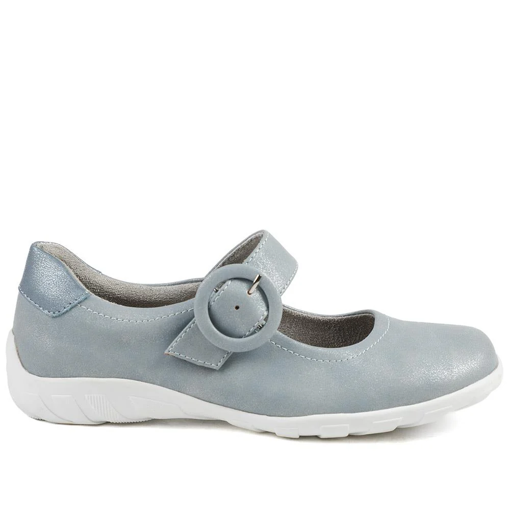 Casual Buckle Fasten Mary Janes - WBINS43015 / 328 824 - Light Blue - Image 3