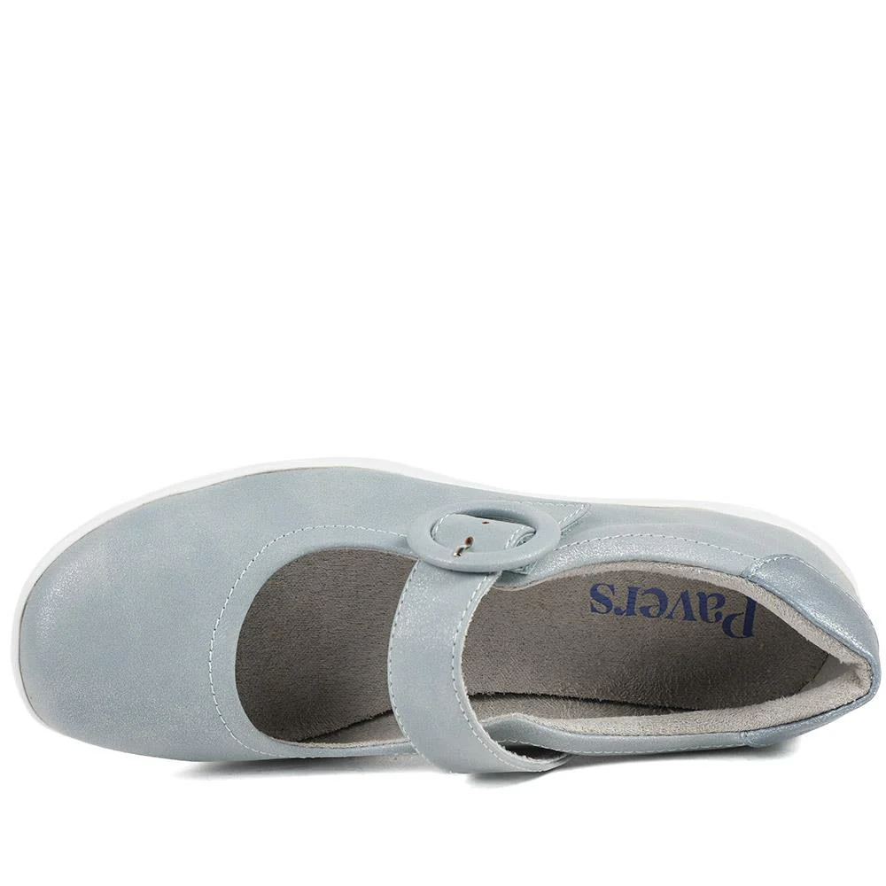 Casual Buckle Fasten Mary Janes - WBINS43015 / 328 824 - Light Blue - Image 5