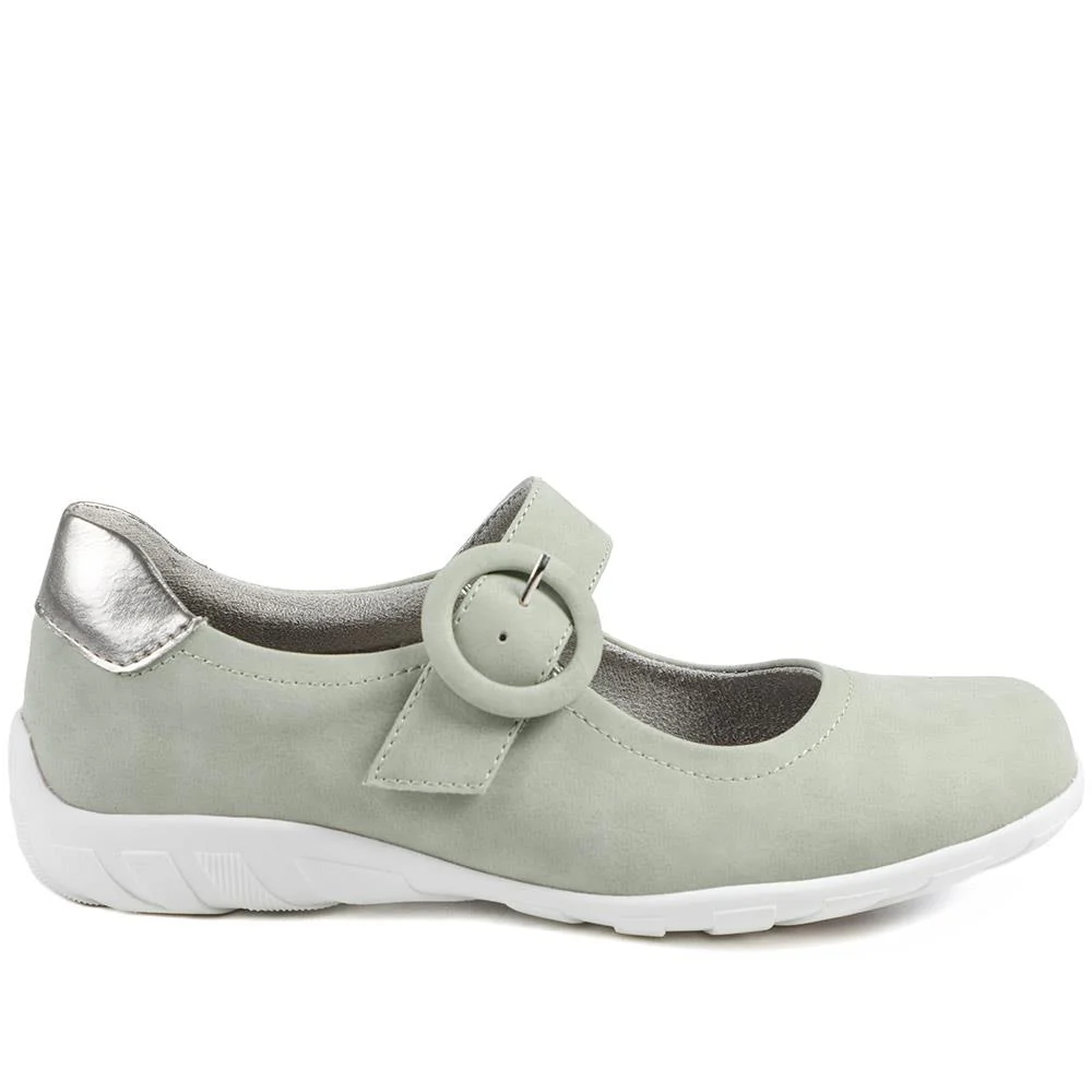 Casual Buckle Fasten Mary Janes - WBINS43015 / 328 824 - Sage - Image 3