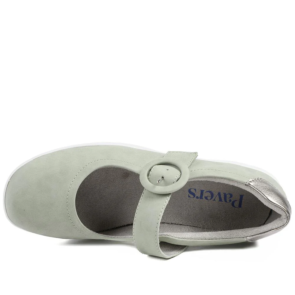 Casual Buckle Fasten Mary Janes - WBINS43015 / 328 824 - Sage - Image 5